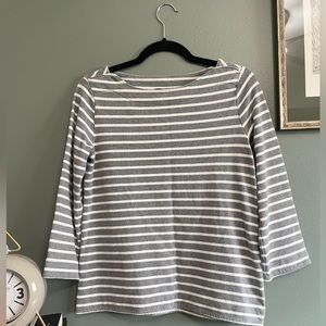 Striped Boatneck with Side Zipper Detail
